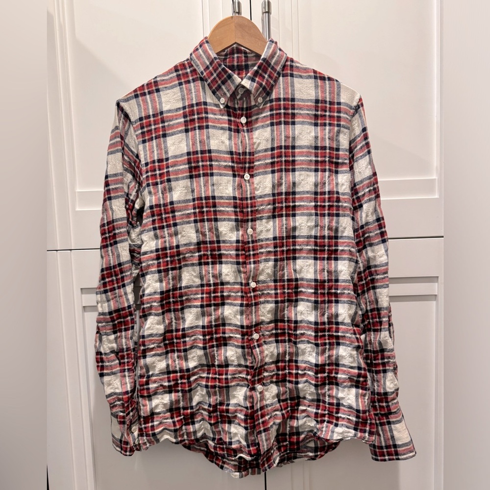 DSquared2 Crinkled Plaid Button Down Shirt - IT 48 / Medium